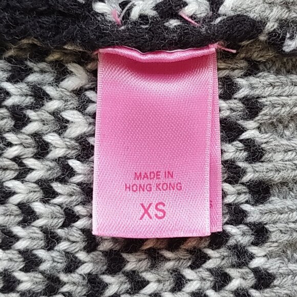 Vintage PINK Victoria's Secret Fair Isle Cardigan Boho Cabin Indie Ski Size XS - Picture 8 of 9